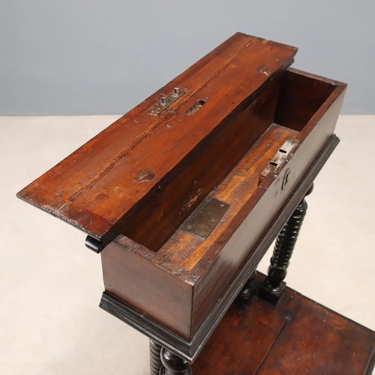 Antique Praying Desk Walnut Flap Top Italy XVIII Century