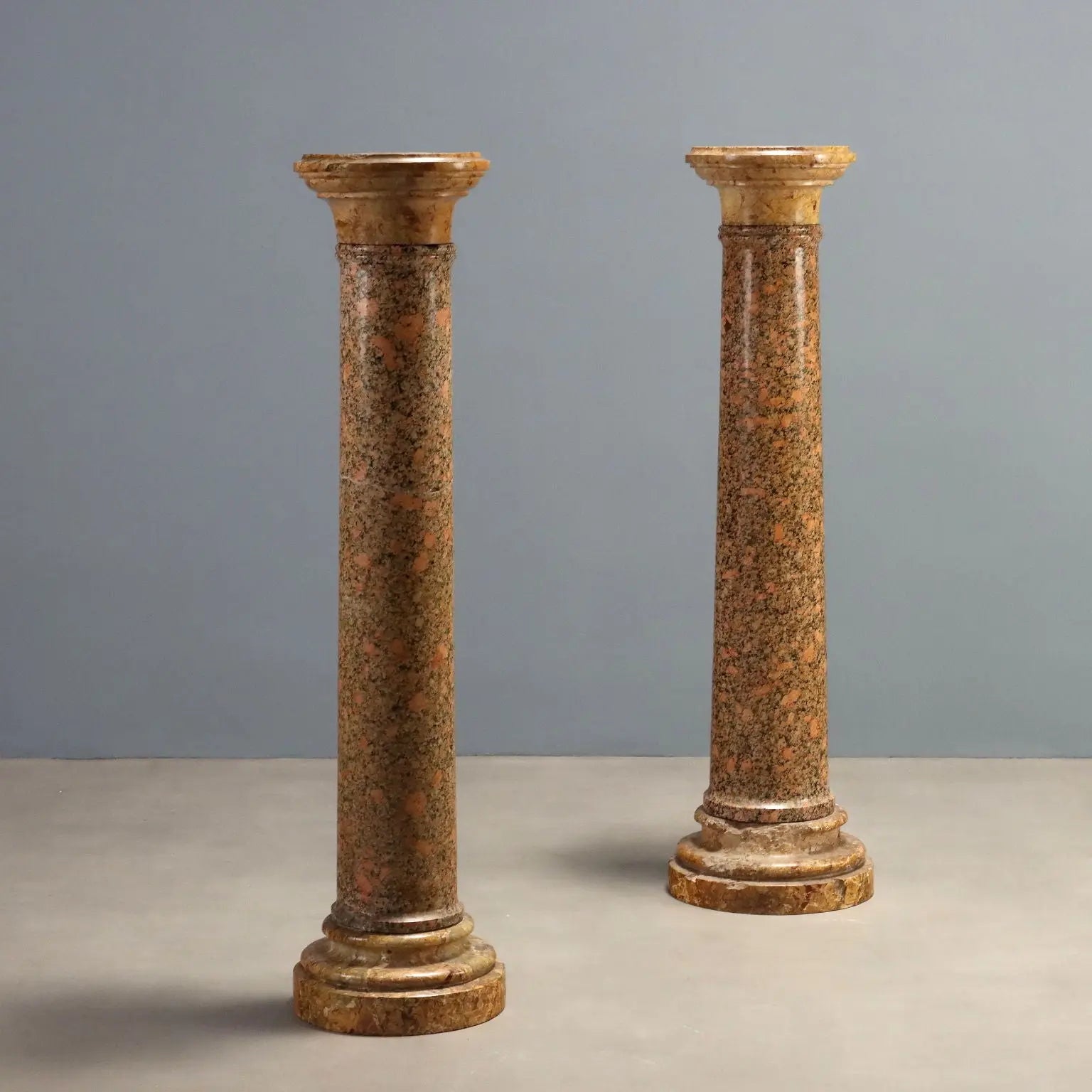 Pair of Marble and Granite Columns - 19th Century