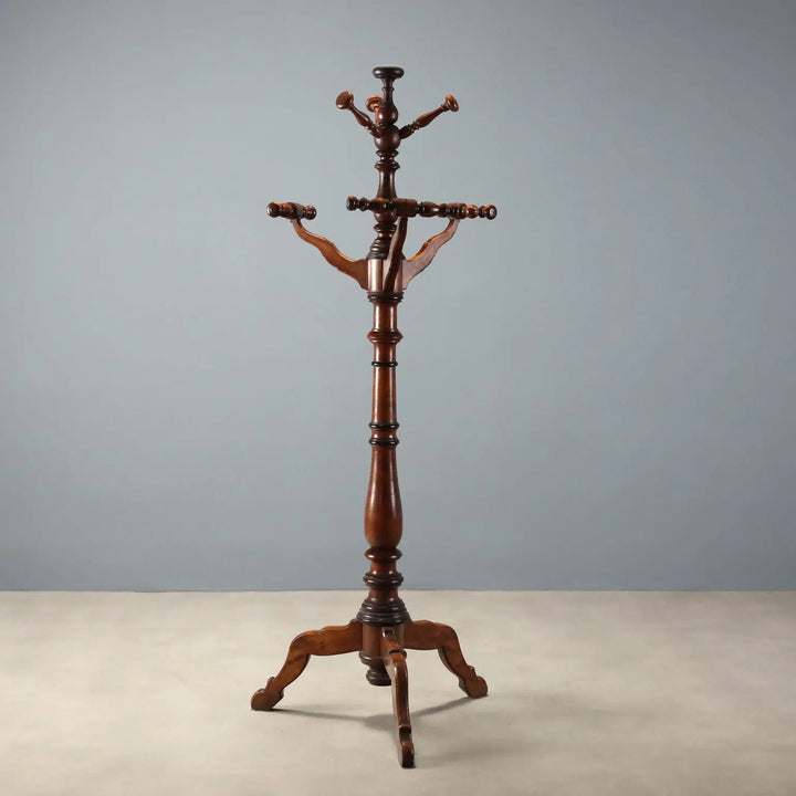Antique Hall Tree Walnut Painted Linden Italy XIX Century