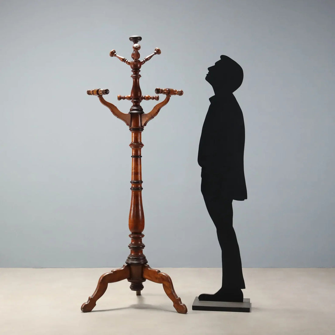 Antique Hall Tree Walnut Painted Linden Italy XIX Century