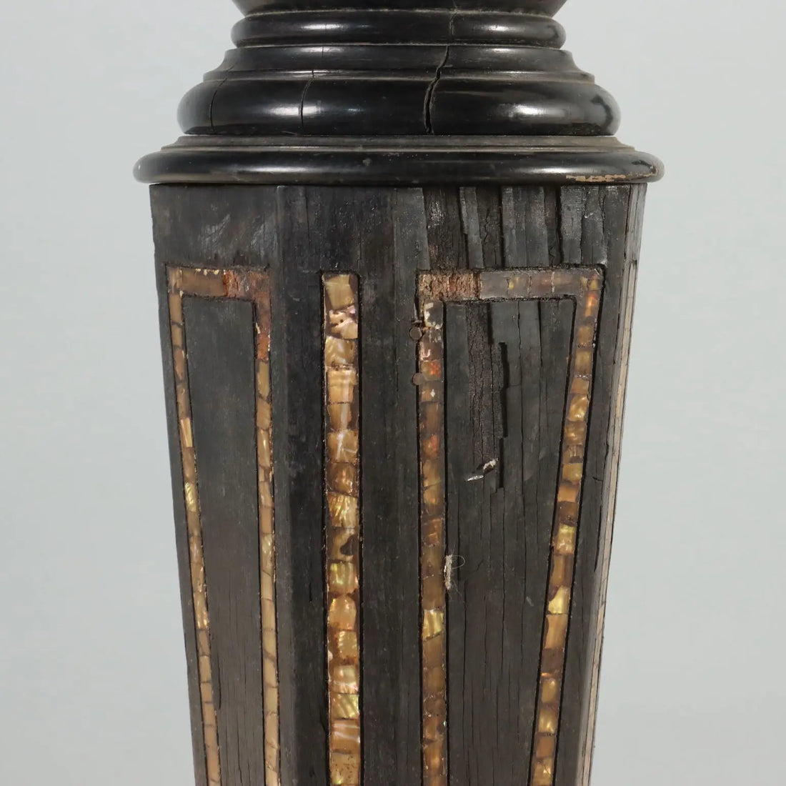 Antique Columns Ebonized Wood Mother of Pearl XIX Century