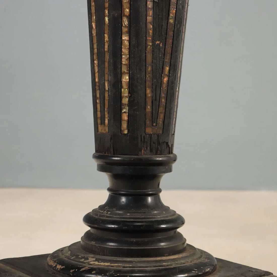 Antique Columns Ebonized Wood Mother of Pearl XIX Century