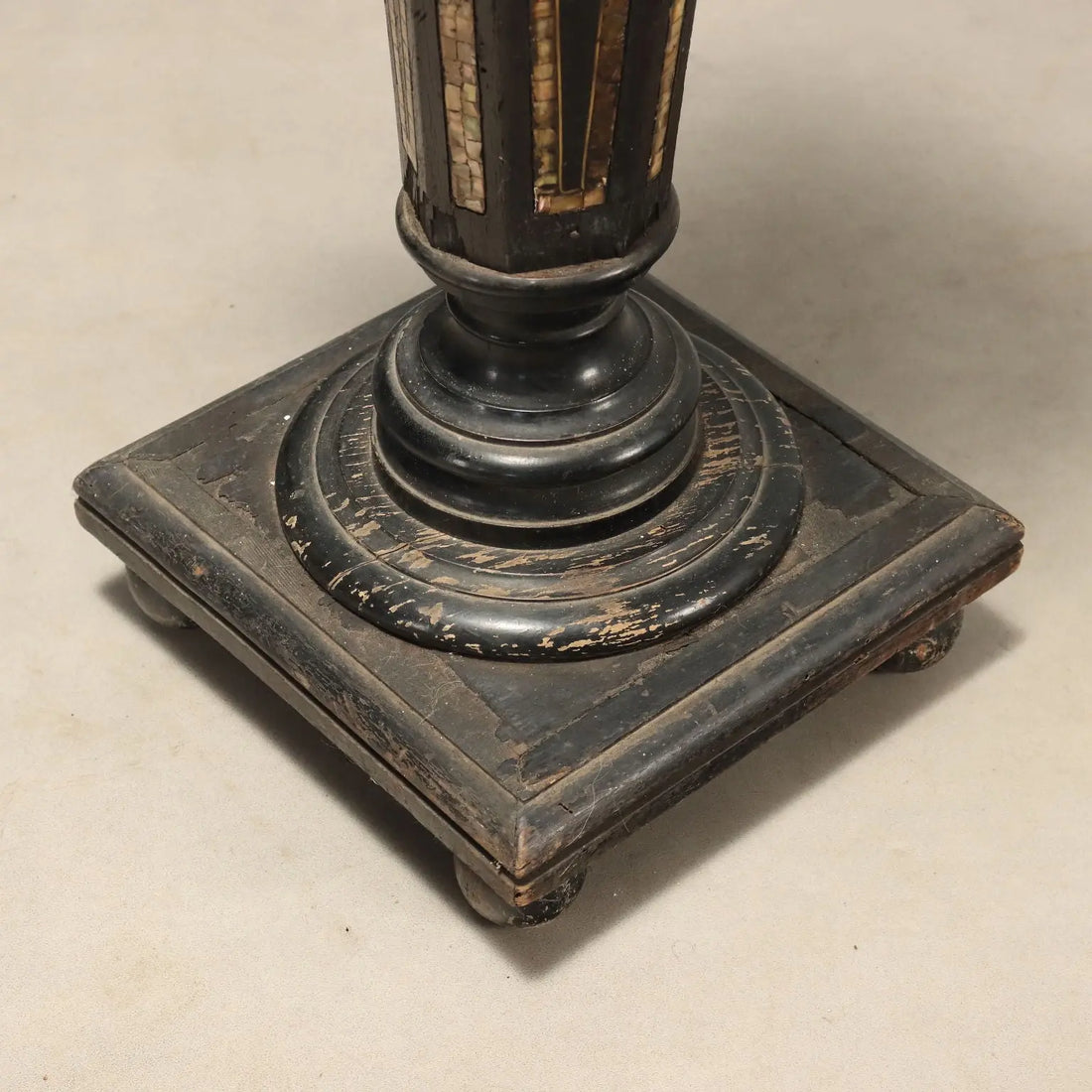 Antique Columns Ebonized Wood Mother of Pearl XIX Century
