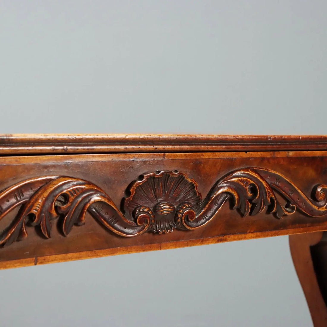 Small Antique Table Carved Walnut Italy Mid XIX Century