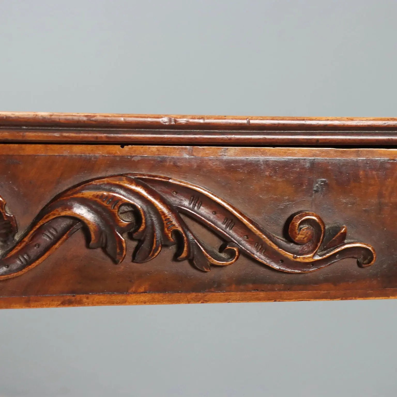 Small Antique Table Carved Walnut Italy Mid XIX Century