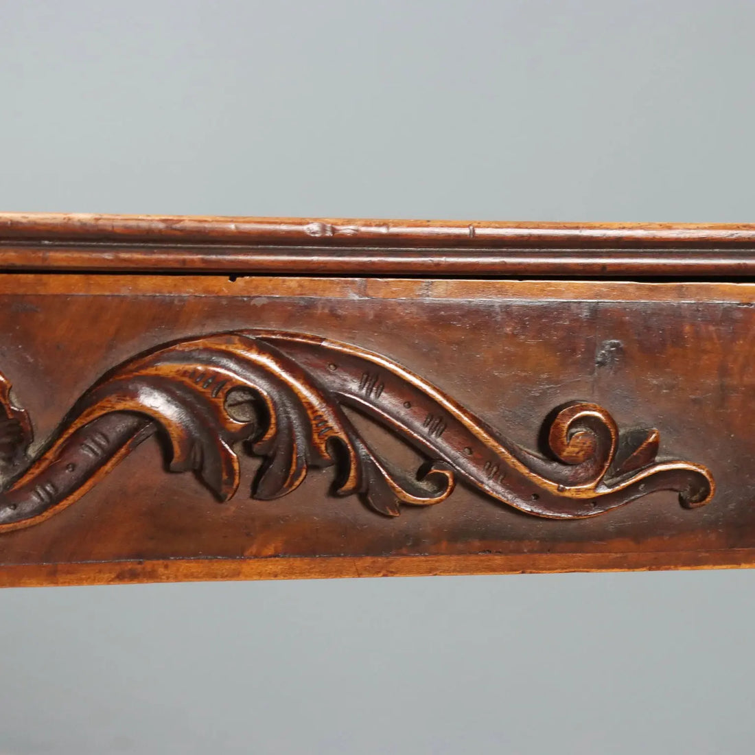 Small Antique Table Carved Walnut Italy Mid XIX Century