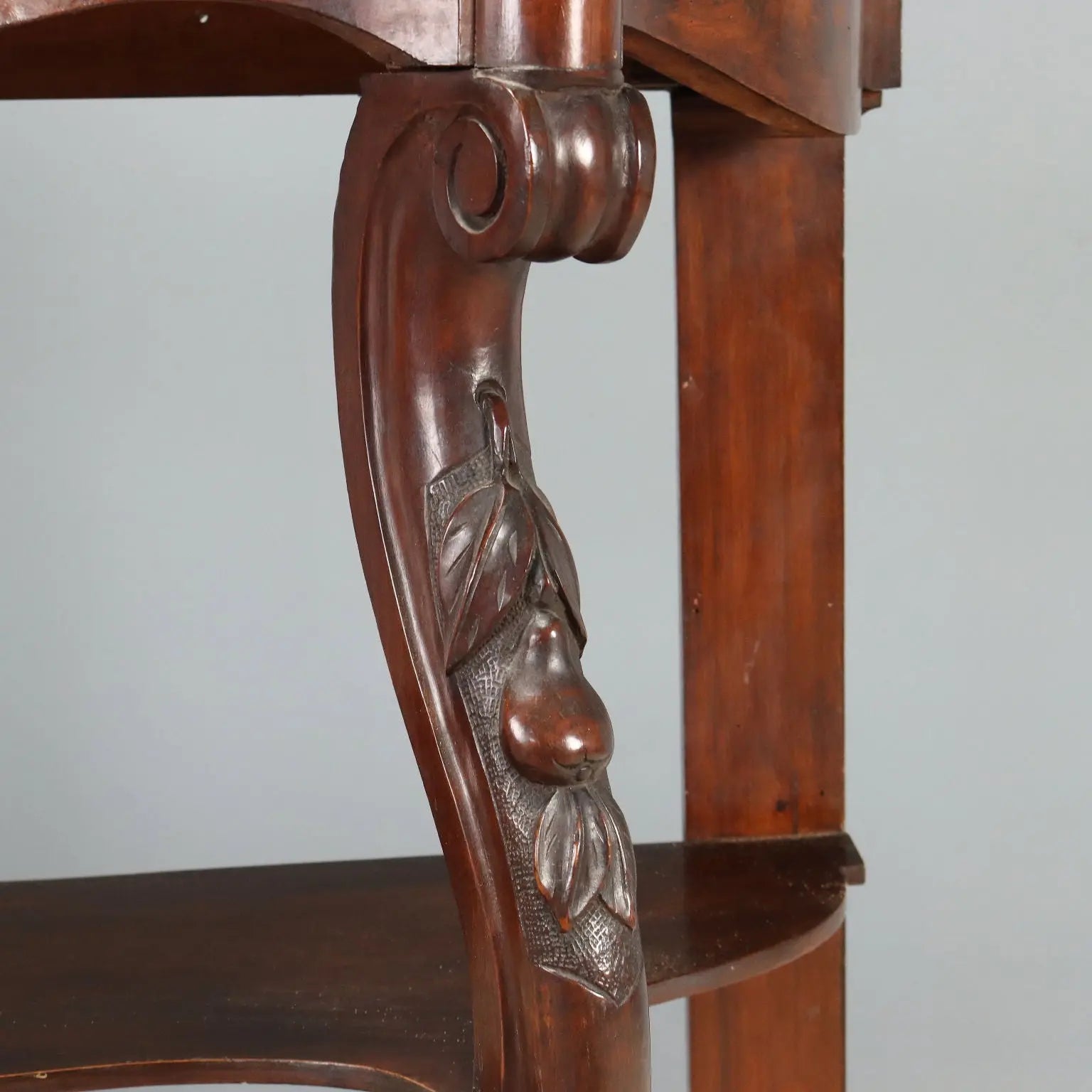Antique Etagere Louis Philippe Walnut Leafy Carvings XIX Century