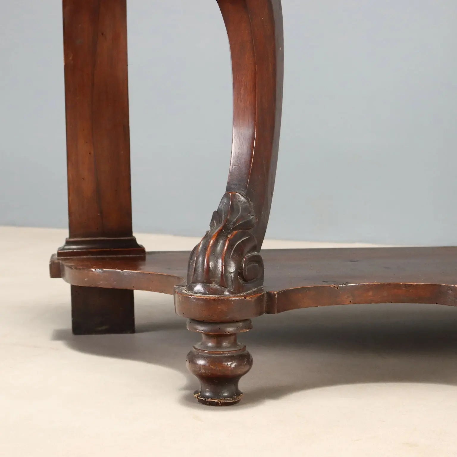 Antique Etagere Louis Philippe Walnut Leafy Carvings XIX Century