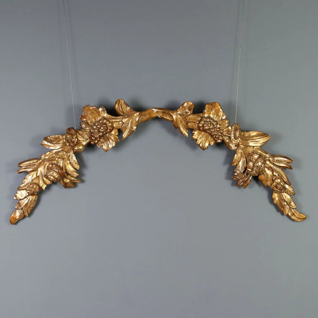 Antique Baroque Frieze Carved Gilded Wood Italy XVIII Century
