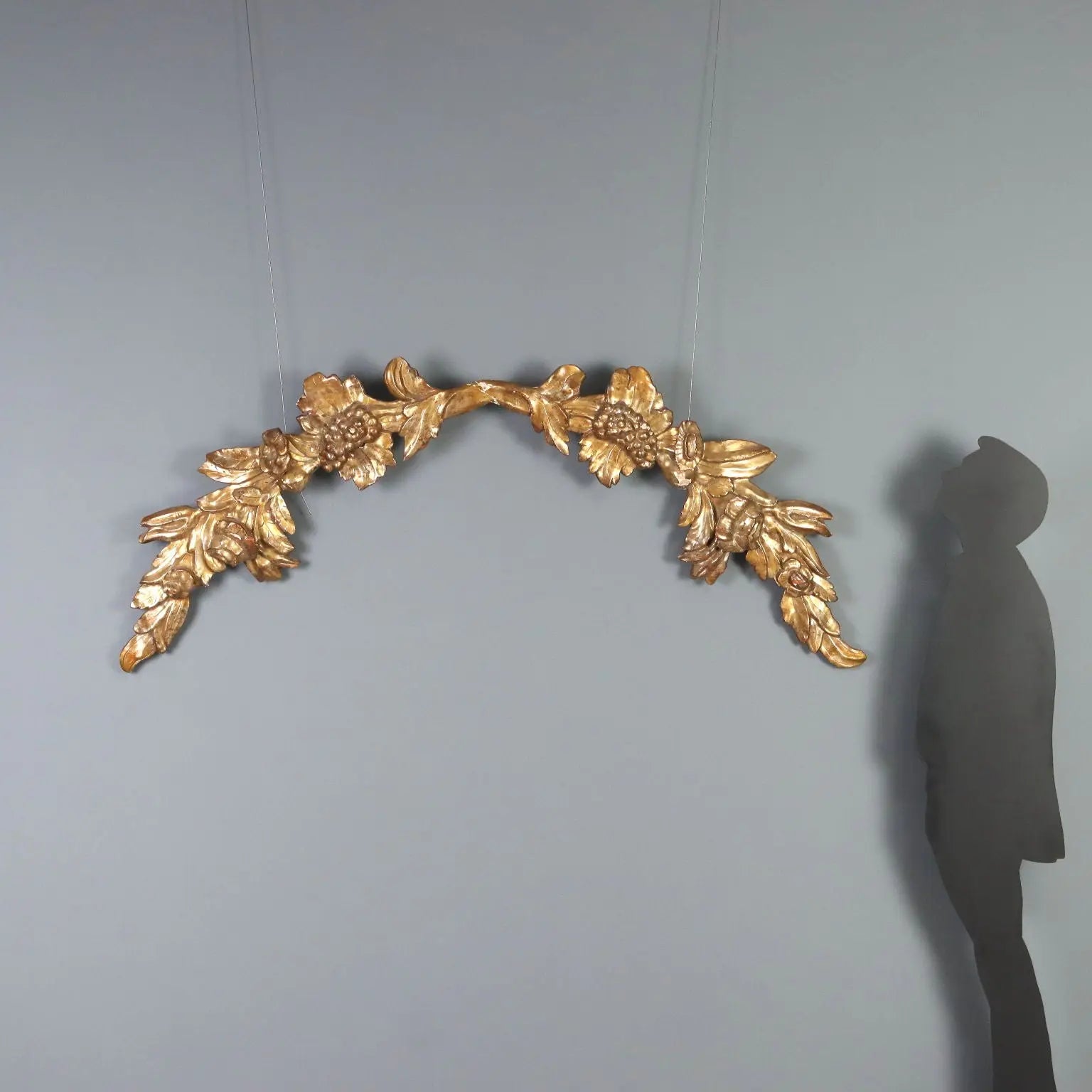 Antique Baroque Frieze Carved Gilded Wood Italy XVIII Century
