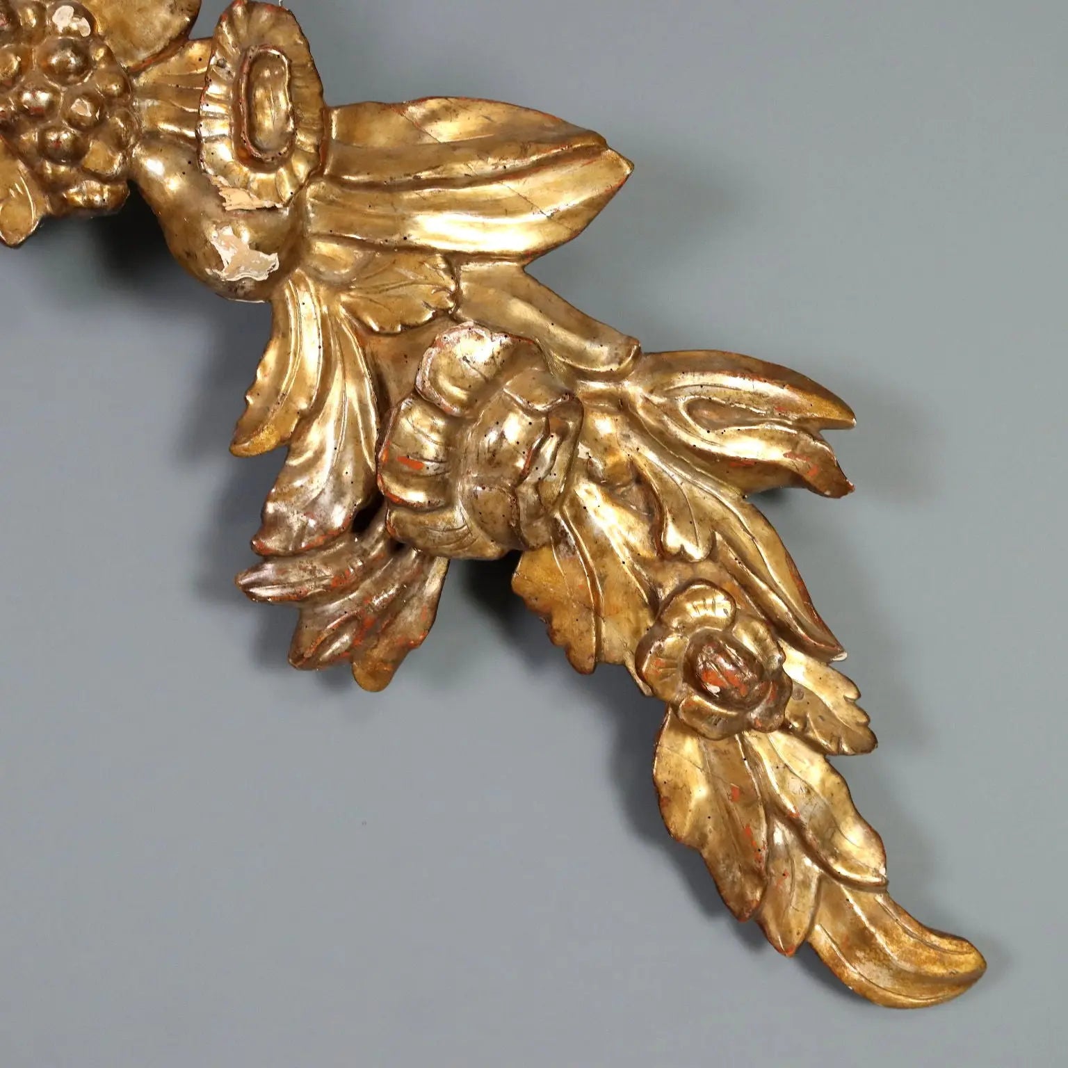 Antique Baroque Frieze Carved Gilded Wood Italy XVIII Century