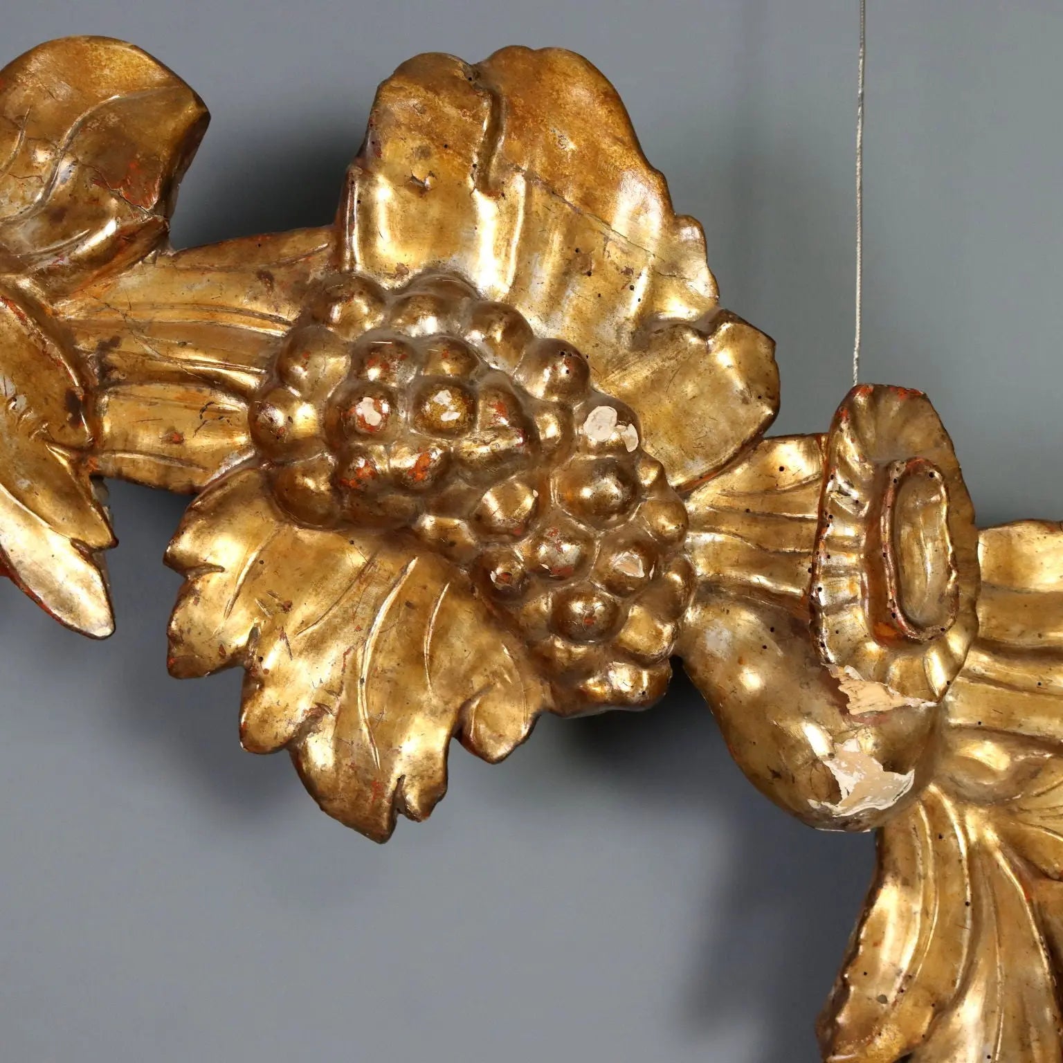 Antique Baroque Frieze Carved Gilded Wood Italy XVIII Century