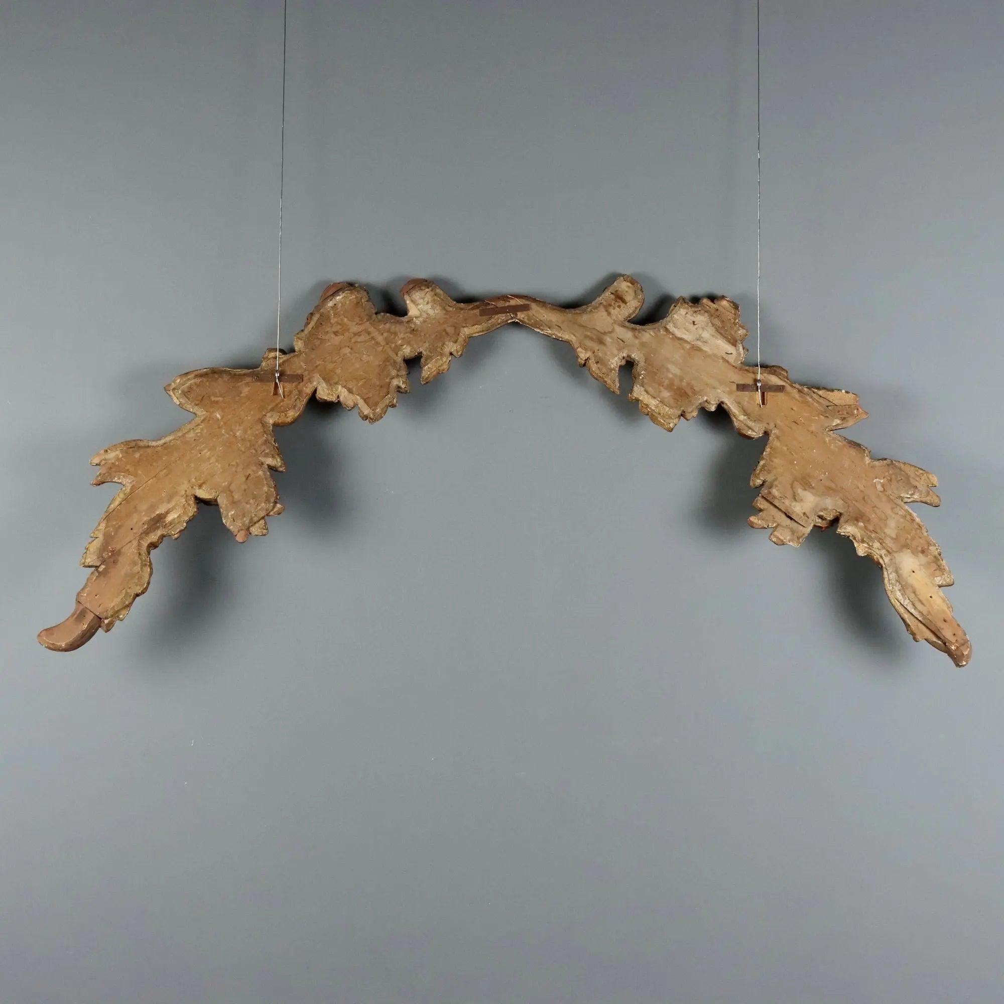 Antique Baroque Frieze Carved Gilded Wood Italy XVIII Century