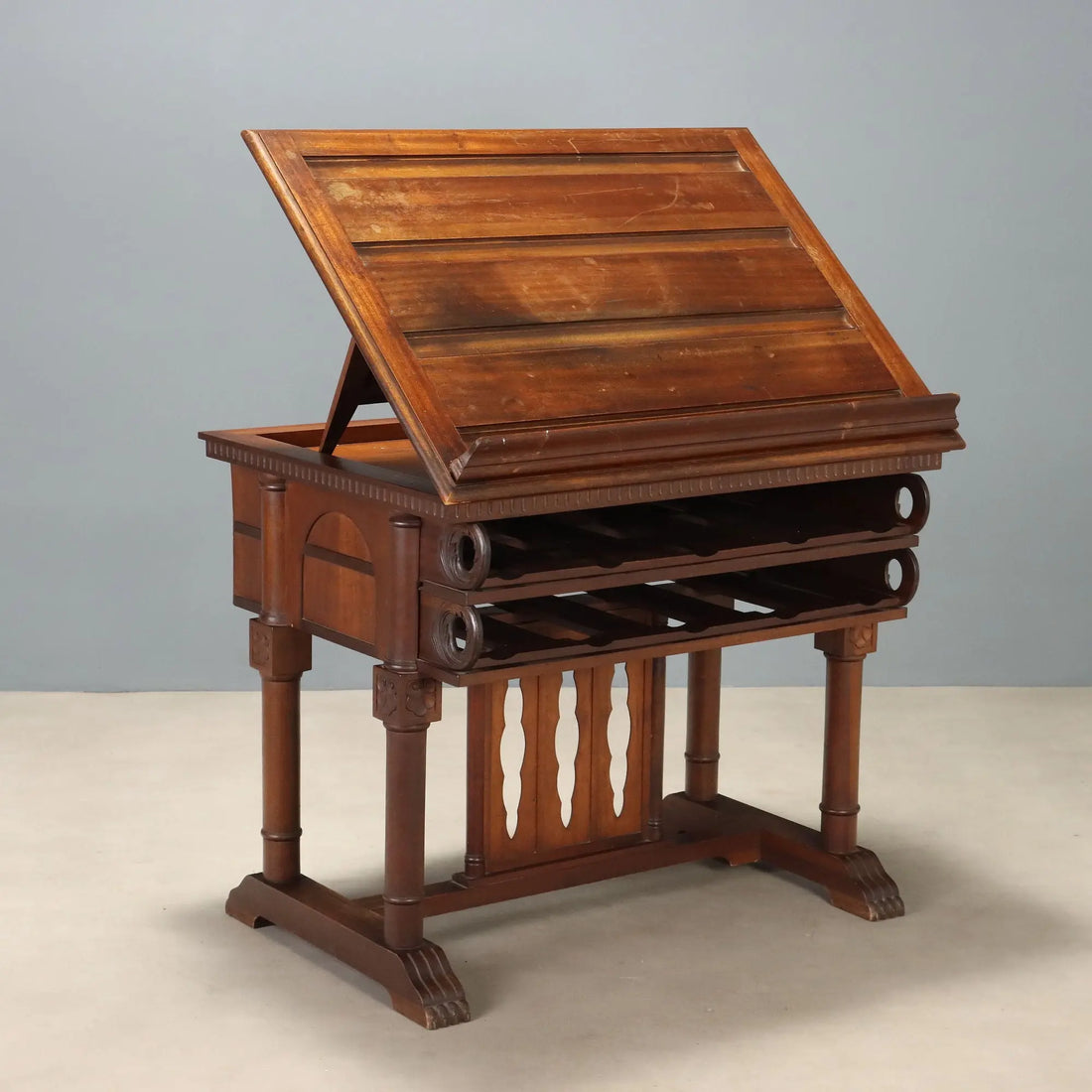 Great Antique Lectern Walnut Italy Late XIX Century