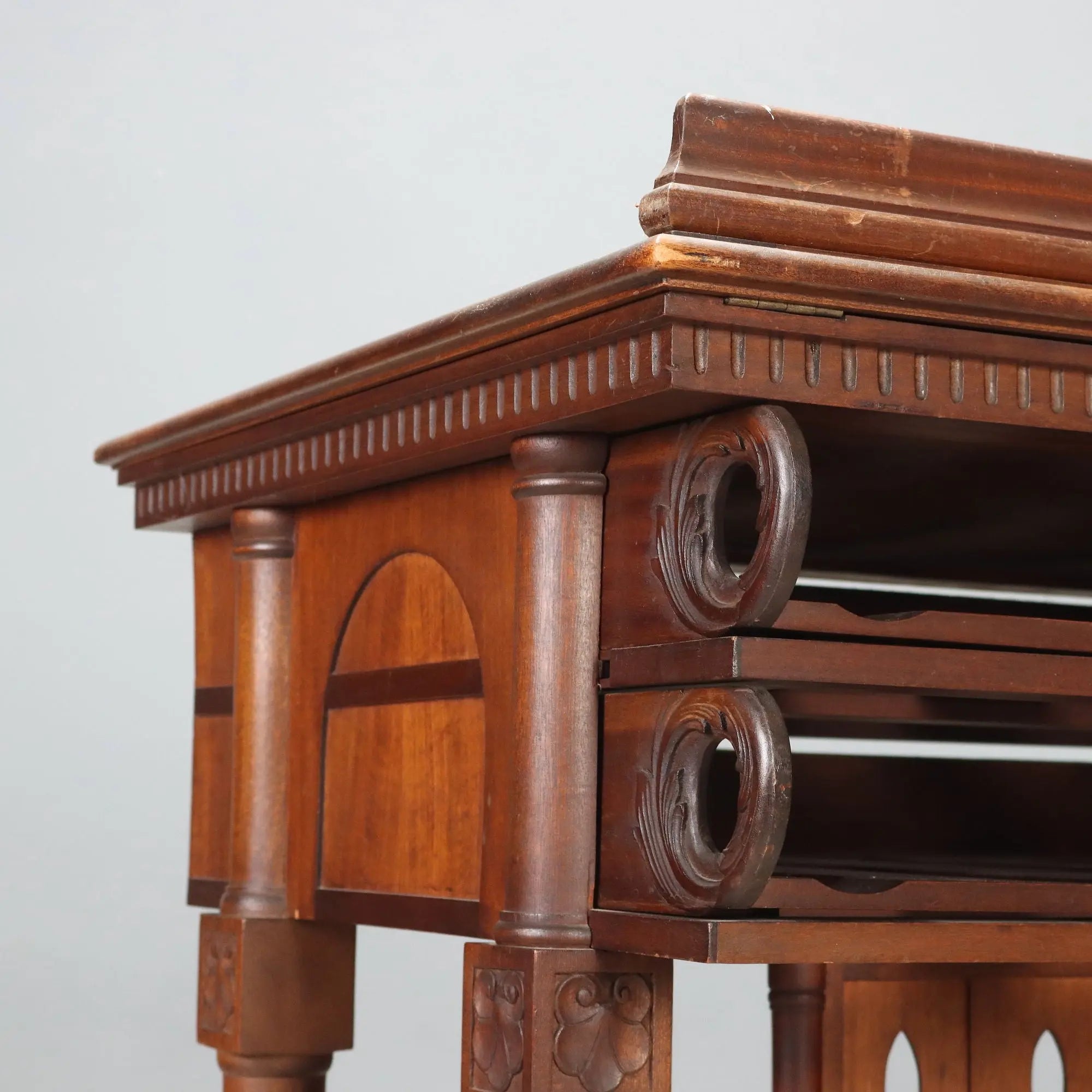 Great Antique Lectern Walnut Italy Late XIX Century