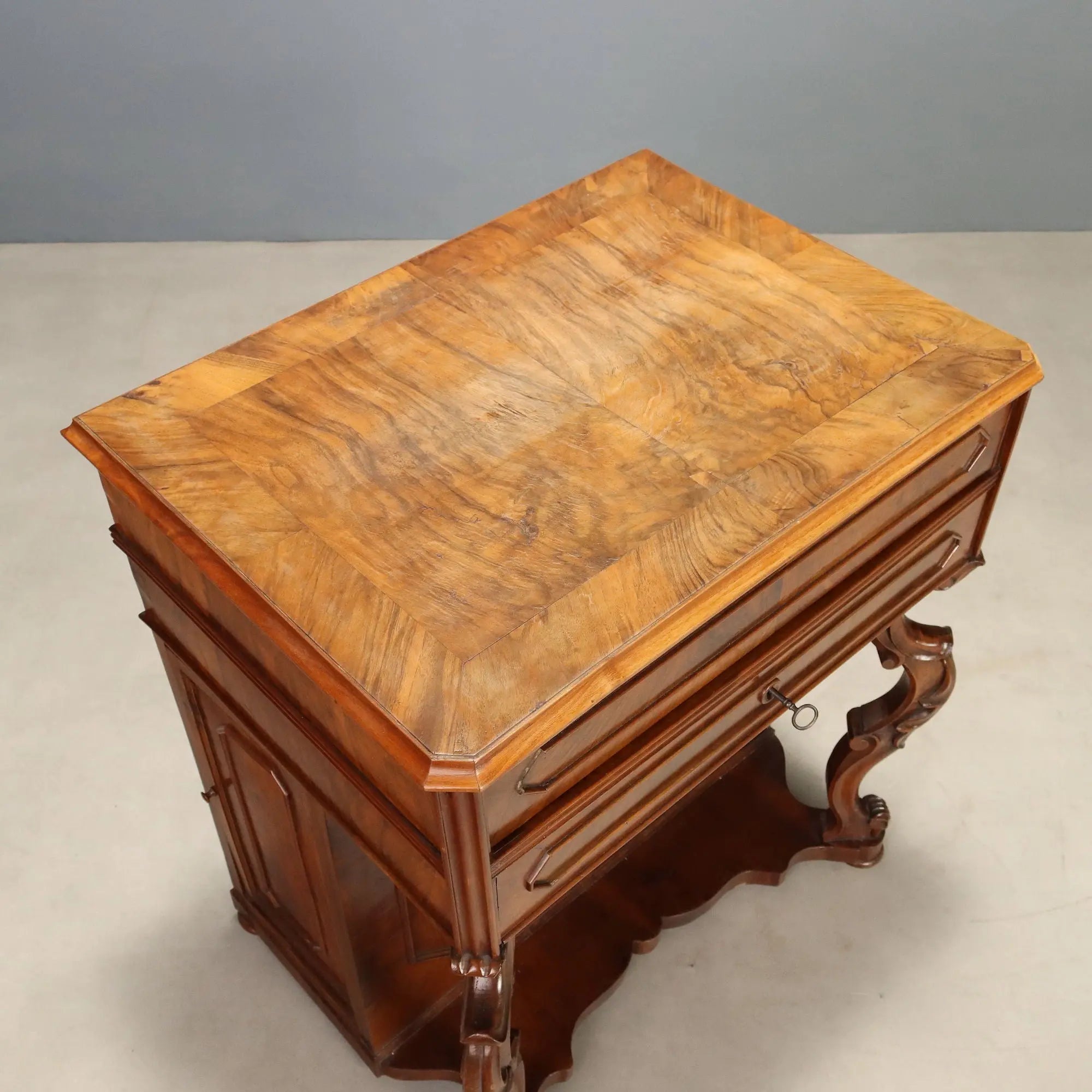 Antique Vanity Table Louis Philippe Walnut Cherrywood XIX Century