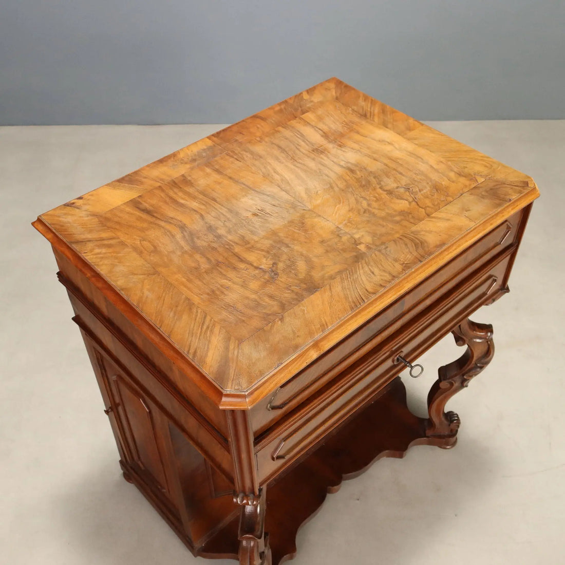 Antique Vanity Table Louis Philippe Walnut Cherrywood XIX Century