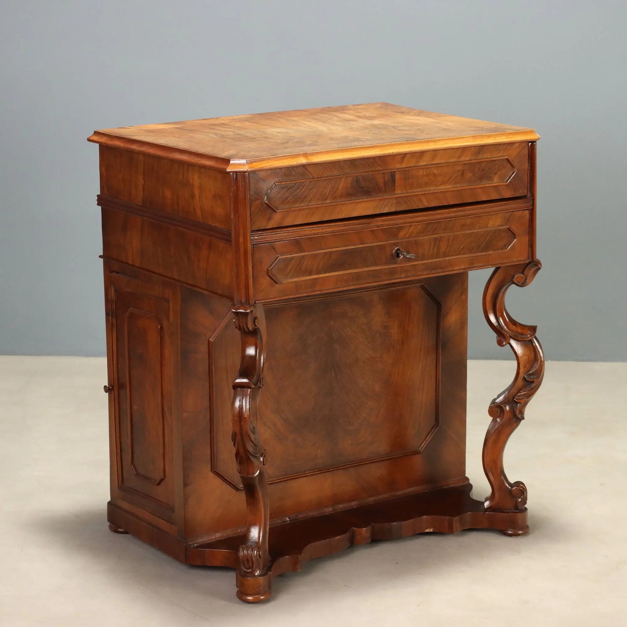Antique Vanity Table Louis Philippe Walnut Cherrywood XIX Century