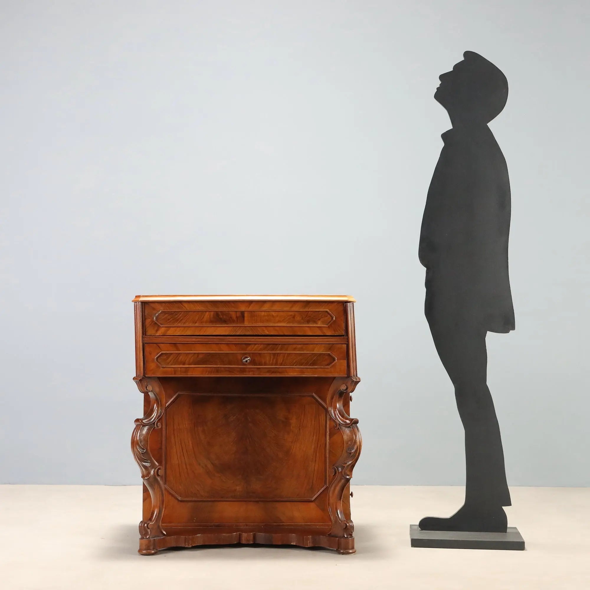 Antique Vanity Table Louis Philippe Walnut Cherrywood XIX Century