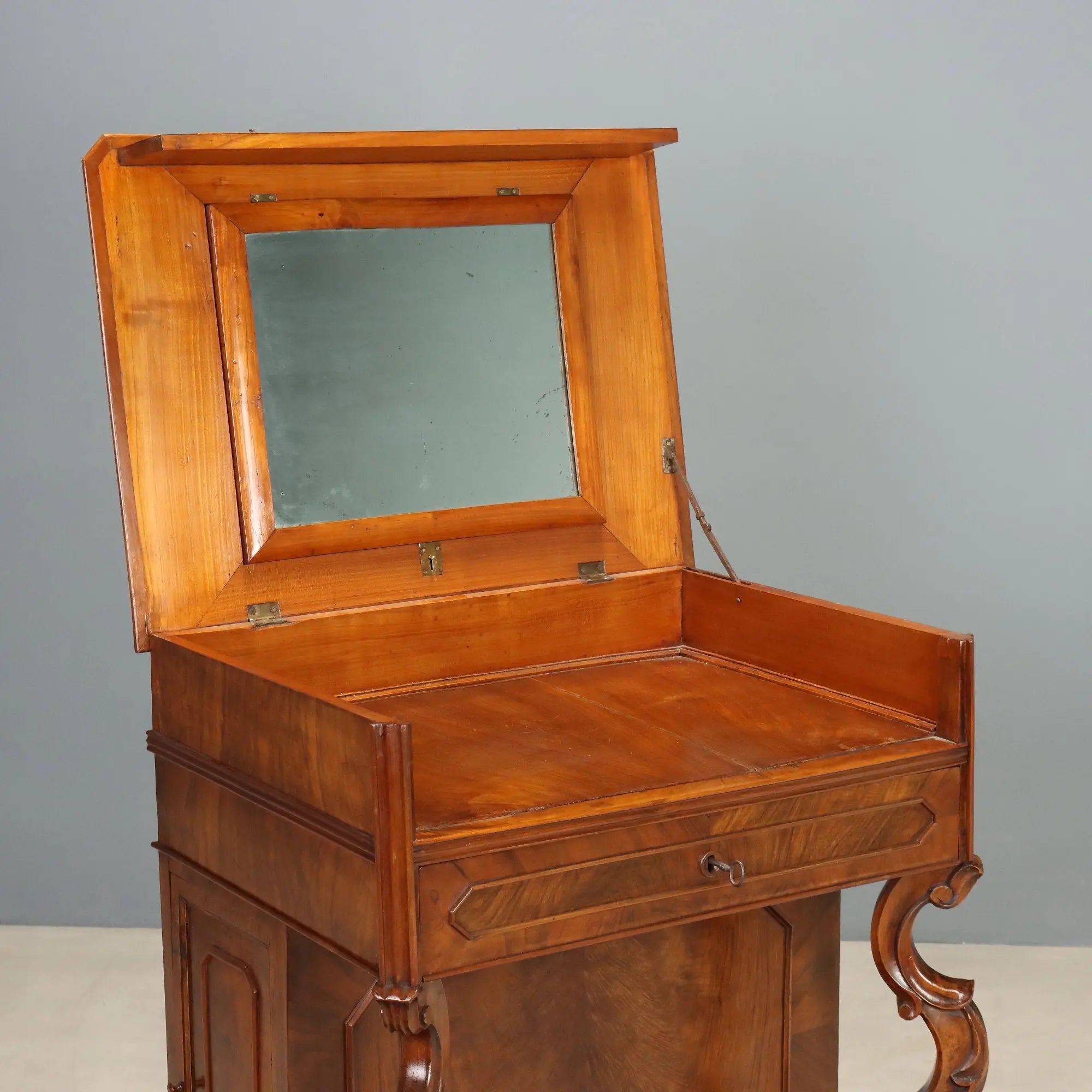 Antique Vanity Table Louis Philippe Walnut Cherrywood XIX Century