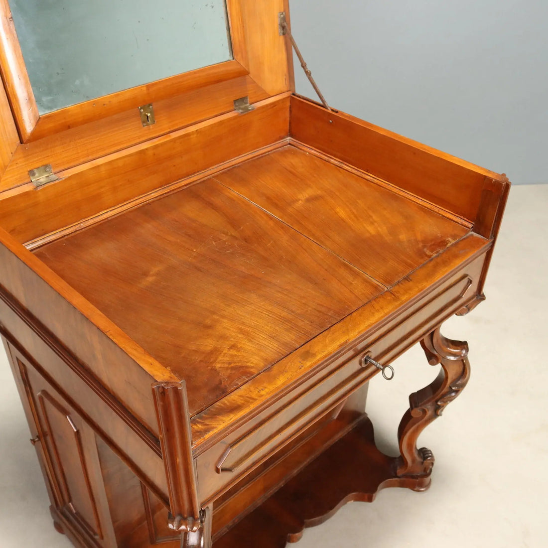 Antique Vanity Table Louis Philippe Walnut Cherrywood XIX Century