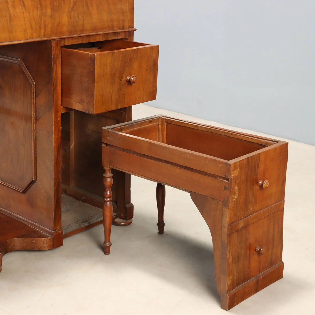 Antique Vanity Table Louis Philippe Walnut Cherrywood XIX Century