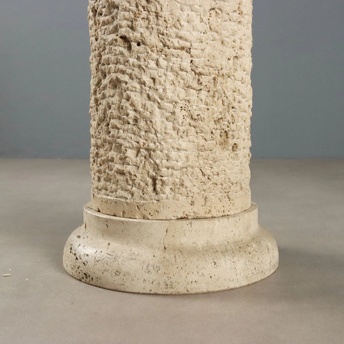 Antique Column Stone and Curly Decorated Vase Italy XX Century
