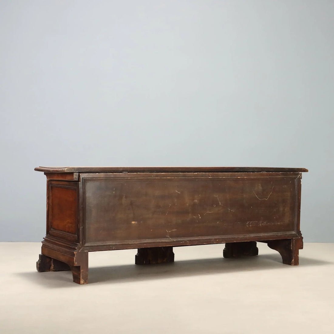 Antique Baroque Chest Walnut Carvings Italy XVIII Century