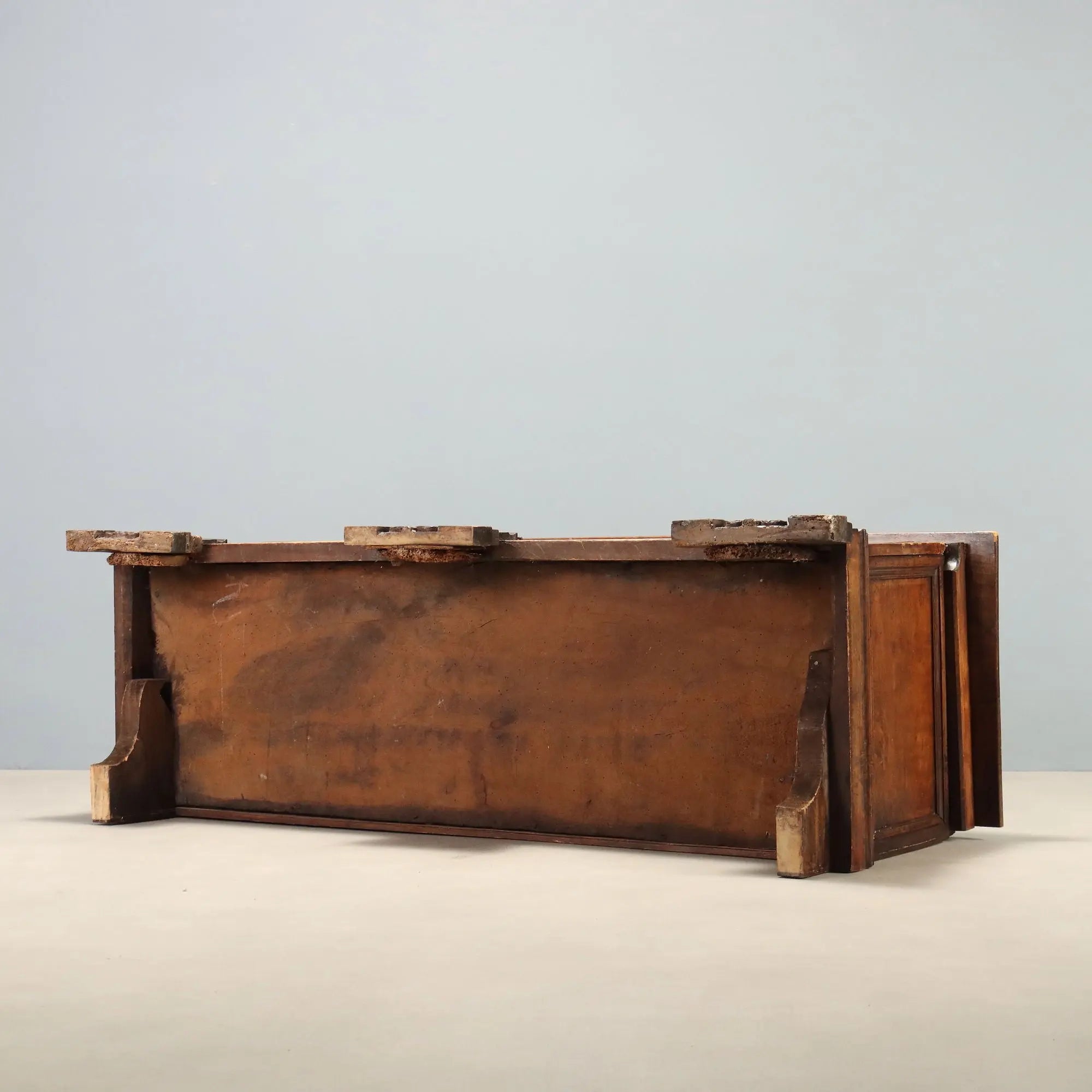 Antique Baroque Chest Walnut Carvings Italy XVIII Century