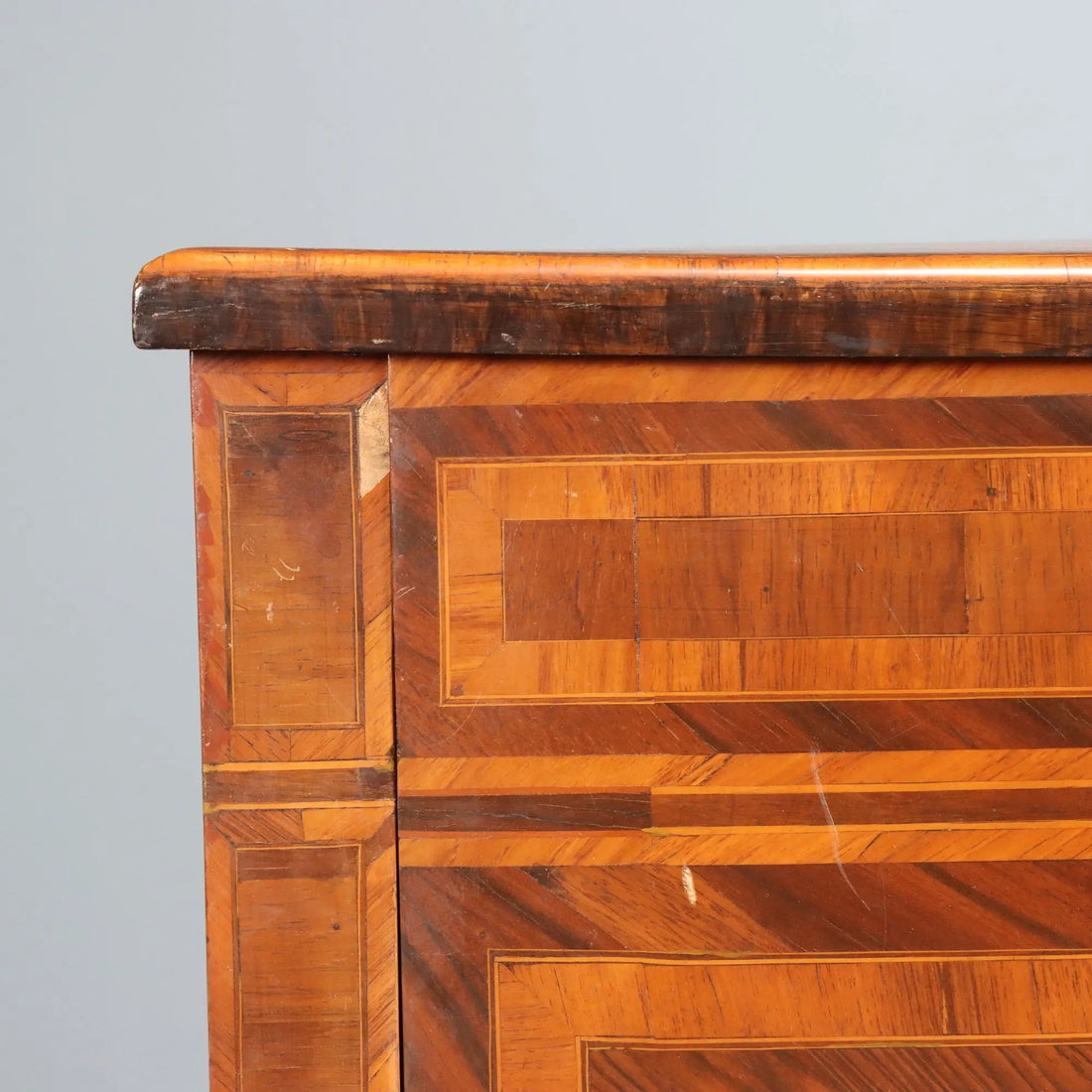 Antique Neoclassical Nightstand Bar Compartment Wood XX Century