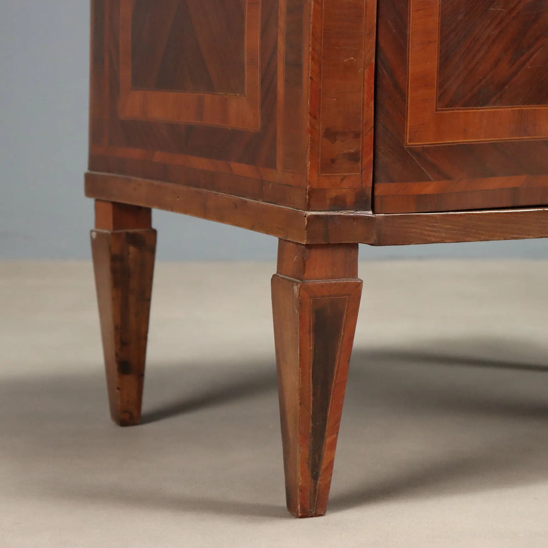 Antique Neoclassical Nightstand Bar Compartment Wood XX Century