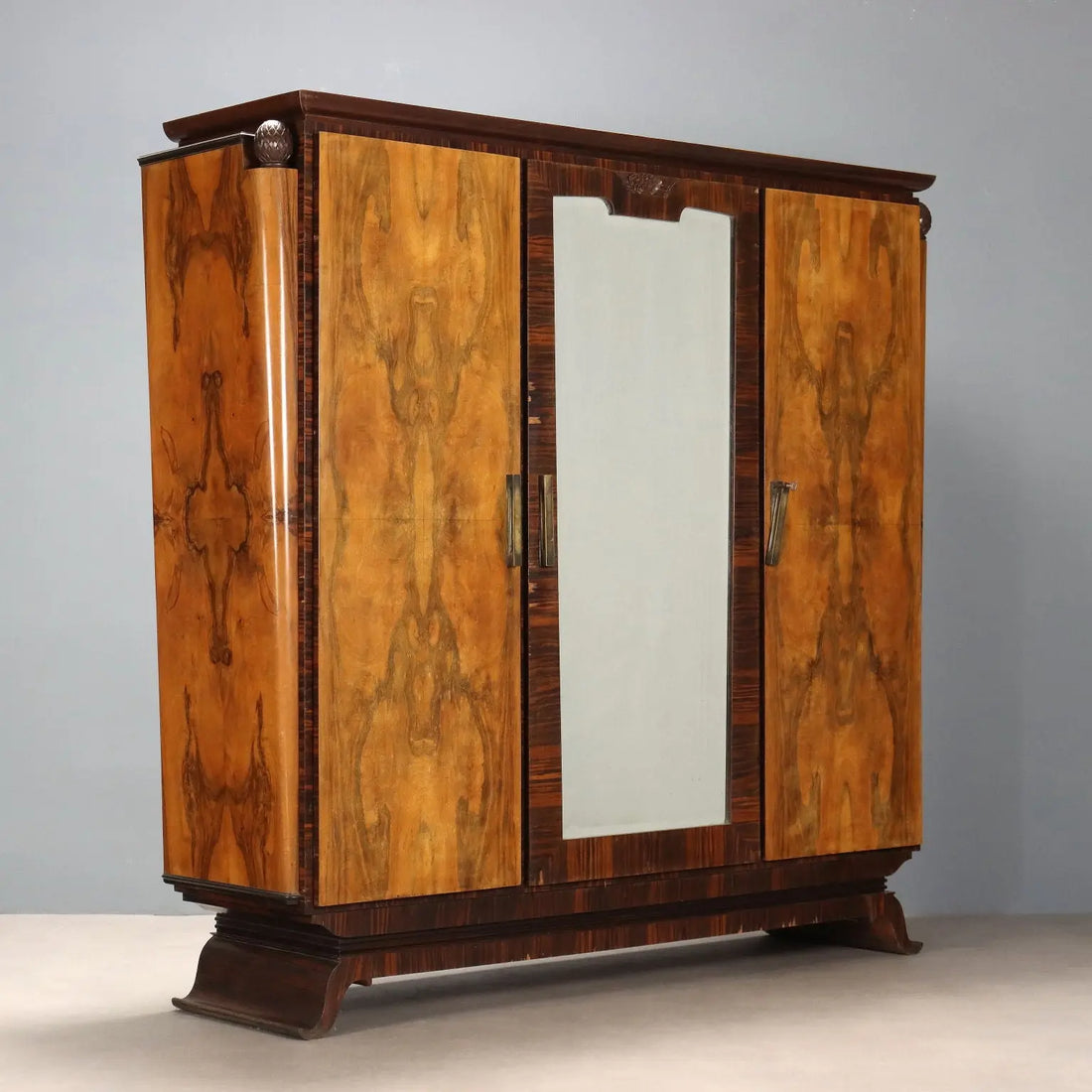 Antique Wardrobe Art Déco Various Essences 3 Doors XX Century | Antiques | Wardrobes