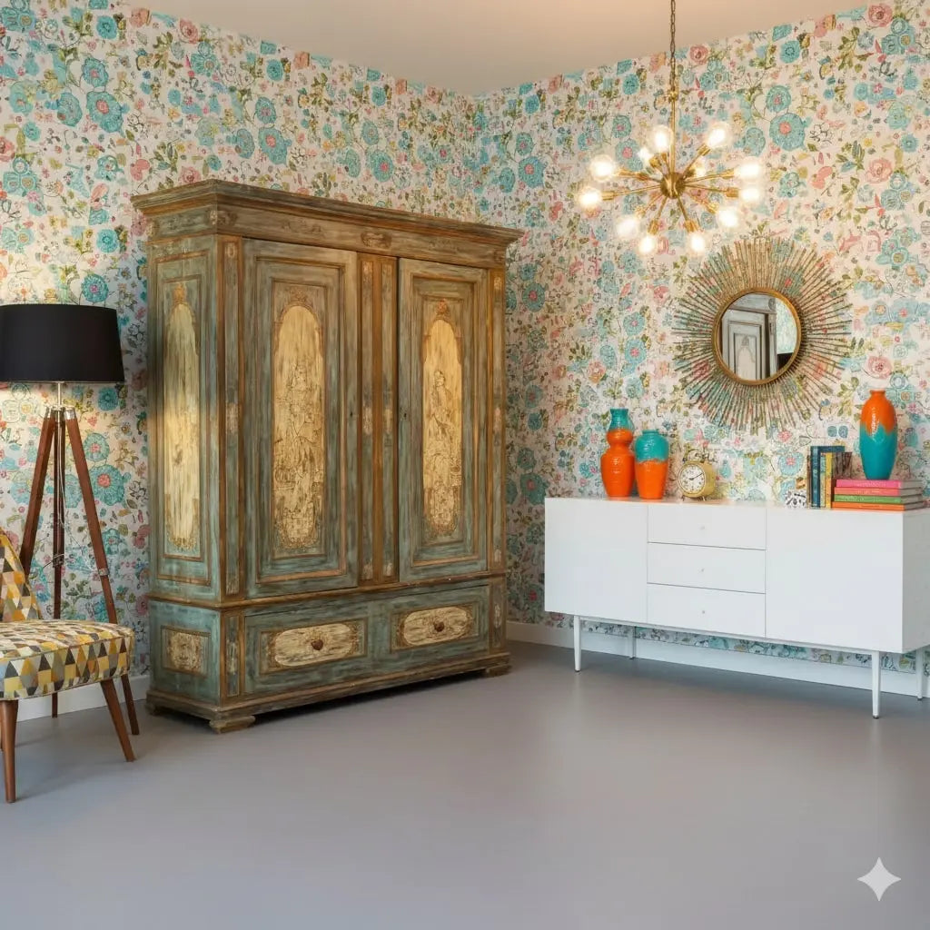 Antique Wardrobe Baroque Style Lacquered Wood XIX Century - Italy, Late XIX Century | Antiques | Wardrobes