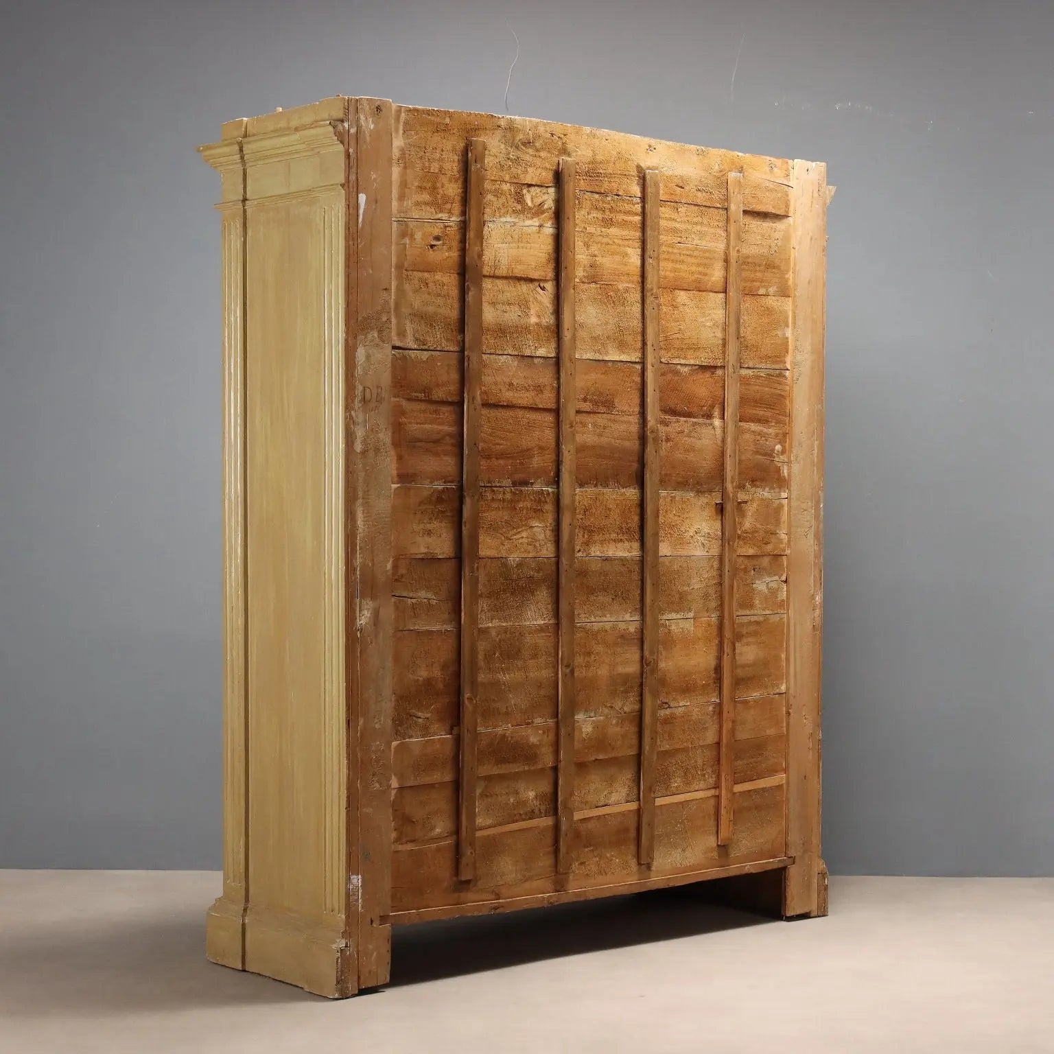Antique Baroque Wardrobe Green Lacquered Poplar '700