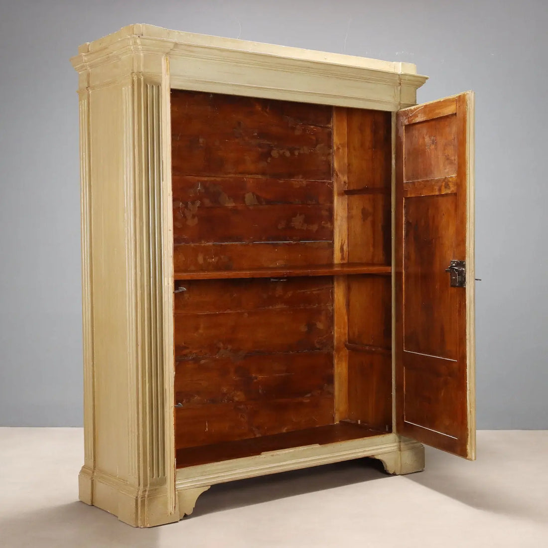 Antique Baroque Wardrobe Green Lacquered Poplar '700