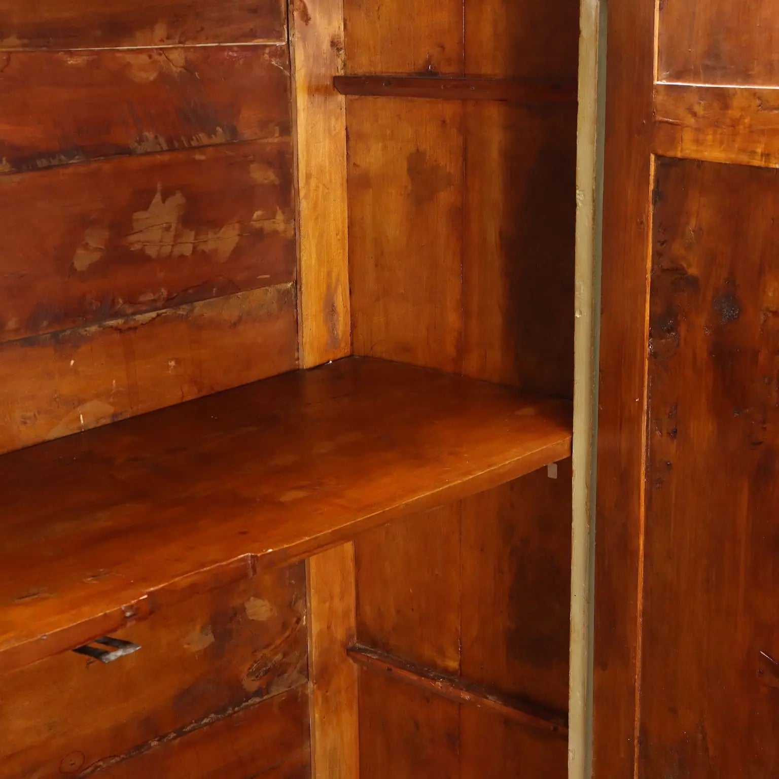 Antique Baroque Wardrobe Green Lacquered Poplar '700