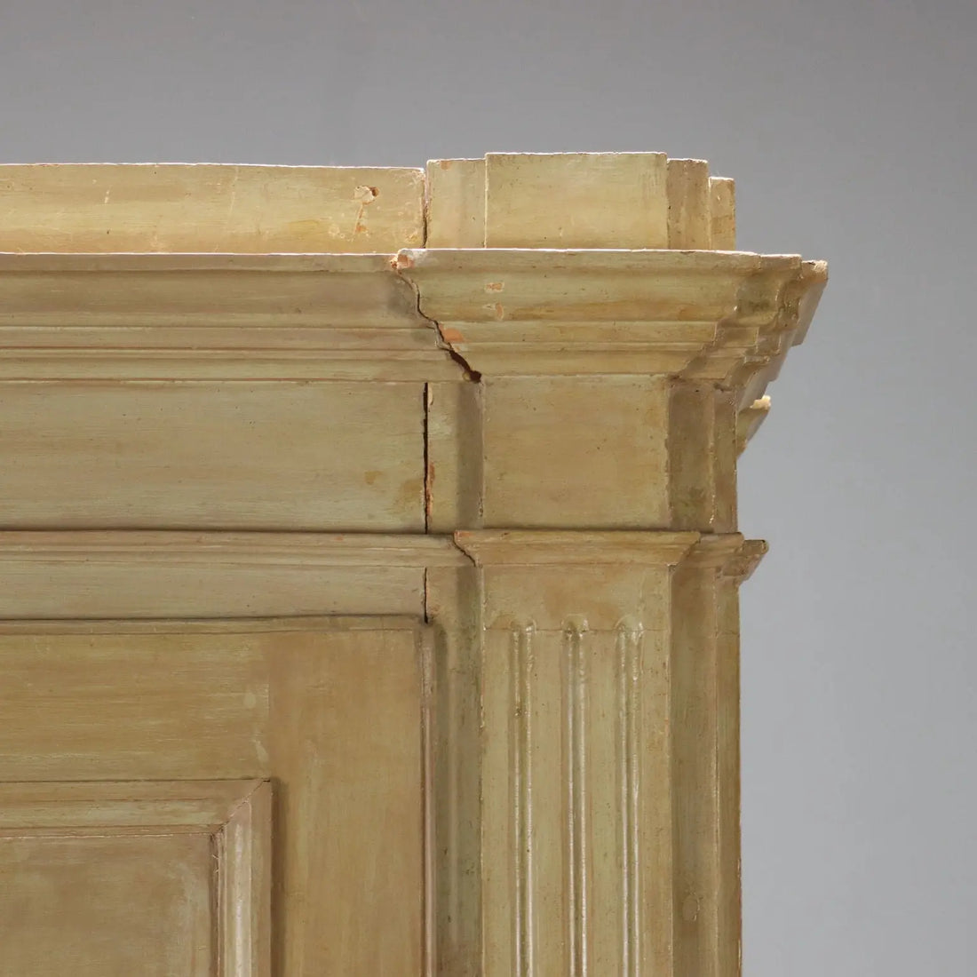 Antique Baroque Wardrobe Green Lacquered Poplar '700
