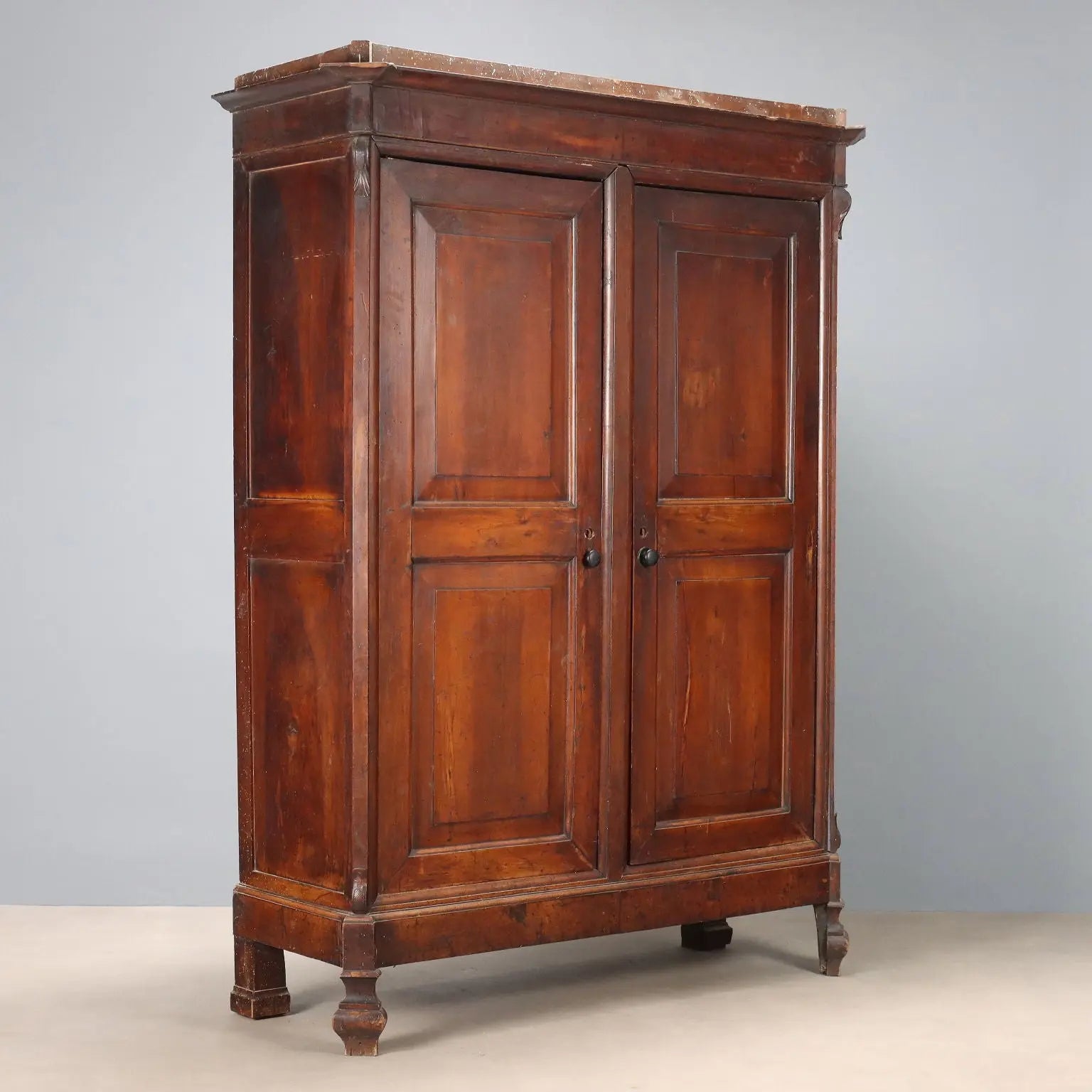Antique Wardrobe Walnut Poplar 2 Doors Italy XVIII Century - Italy, Late XVIII Century | Antiques | Wardrobes