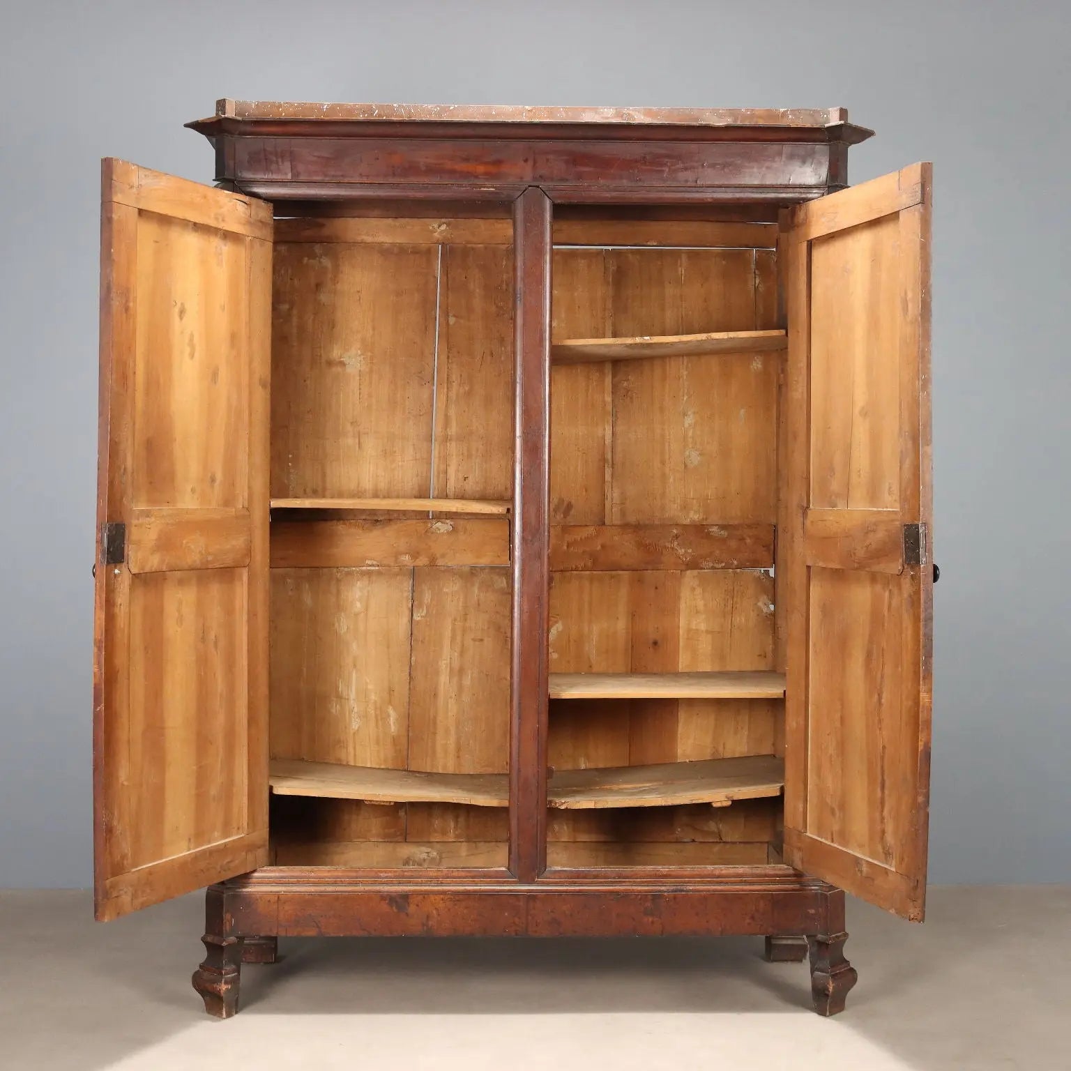 Antique Wardrobe Walnut Poplar 2 Doors Italy XVIII Century - Italy, Late XVIII Century | Antiques | Wardrobes