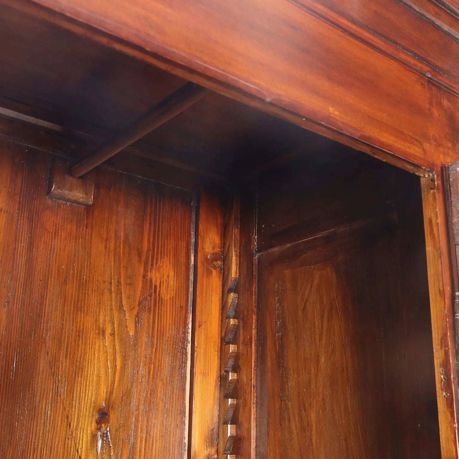 Antique Wardrobe Walnut Painted Poplar Italy XIX Century