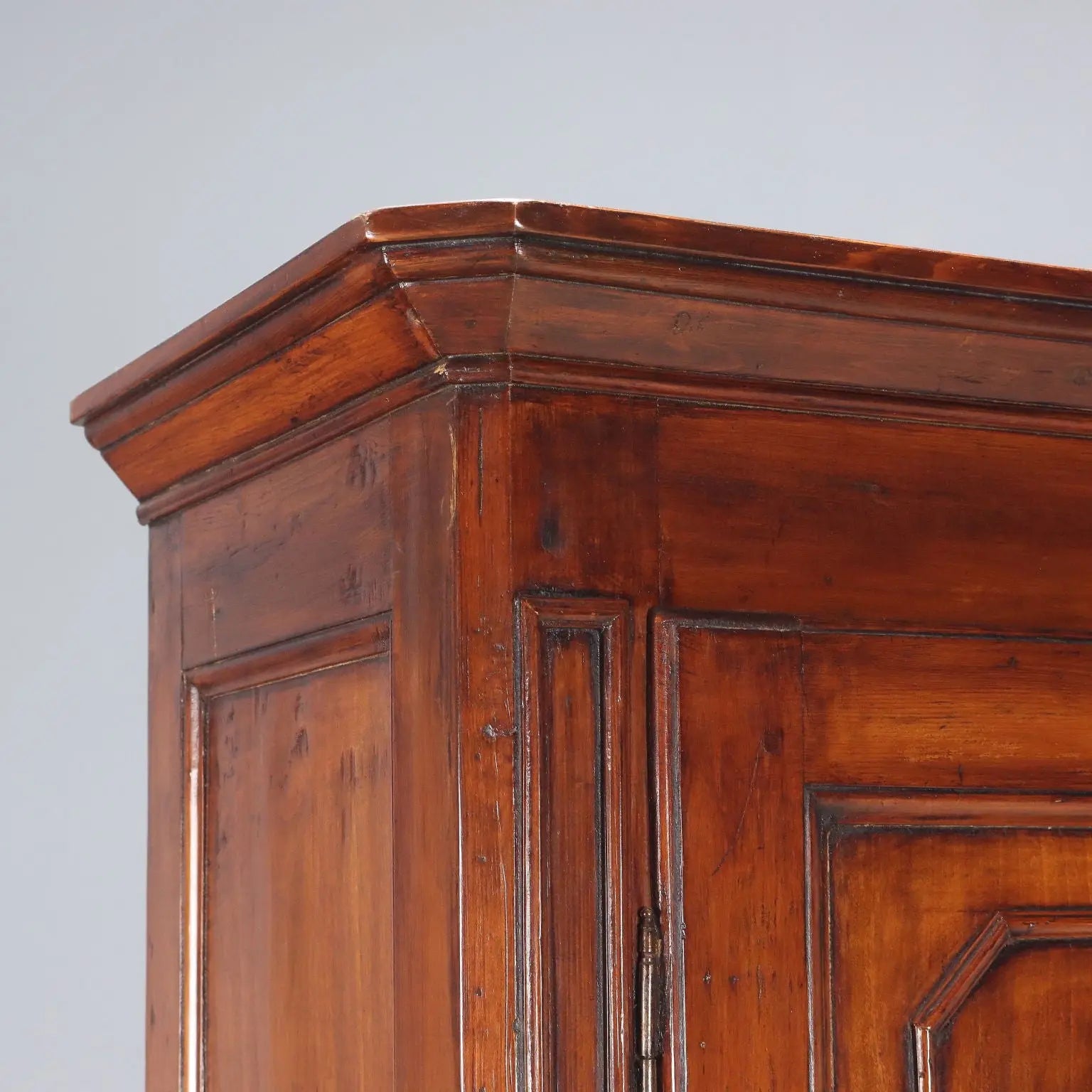 Antique Wardrobe Walnut Painted Poplar Italy XIX Century
