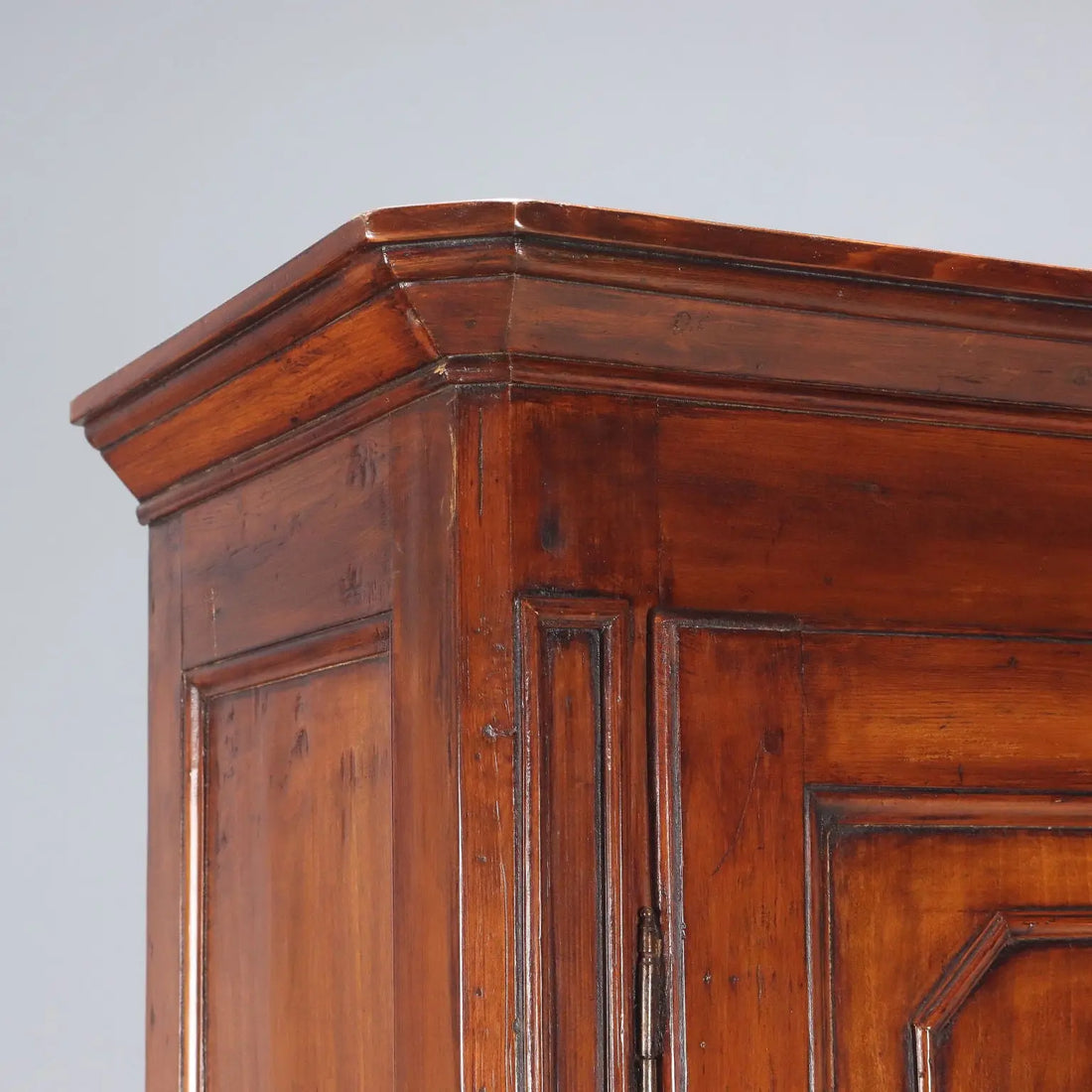 Antique Wardrobe Walnut Painted Poplar Italy XIX Century
