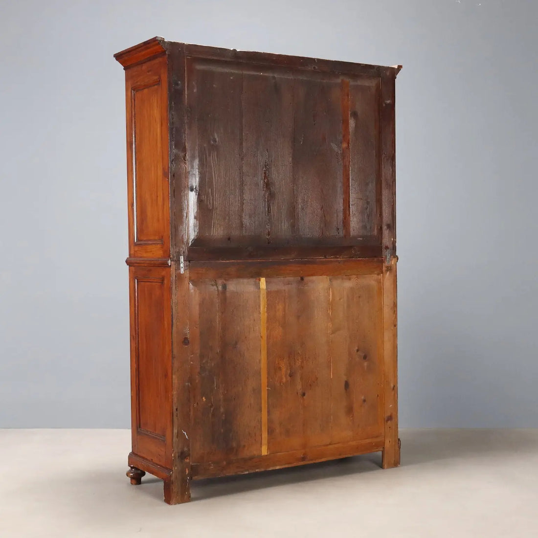 Antique Wardrobe Walnut Painted Poplar Italy XIX Century
