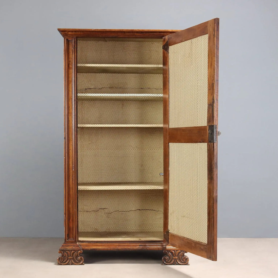 Antique Baroque Wardrobe Walnut Italy XX Century
