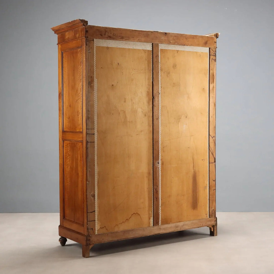 Antique Wardrobe Walnut 4 Compartments Italy XIX Century