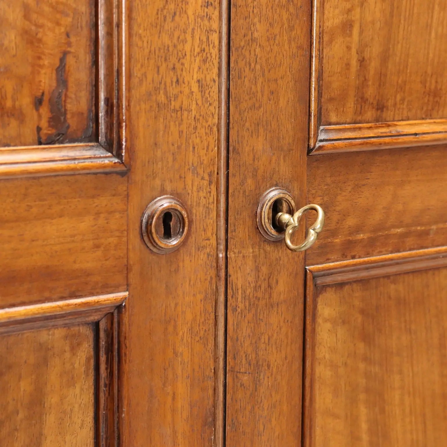 Antique Wardrobe Walnut 4 Compartments Italy XIX Century