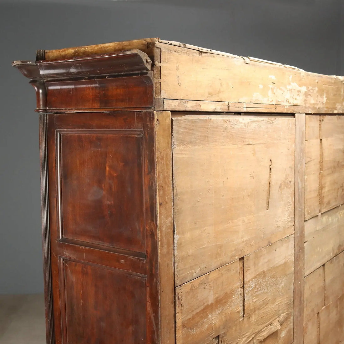 Antique Wardrobe Louis Philippe Walnut Fir XIX Century