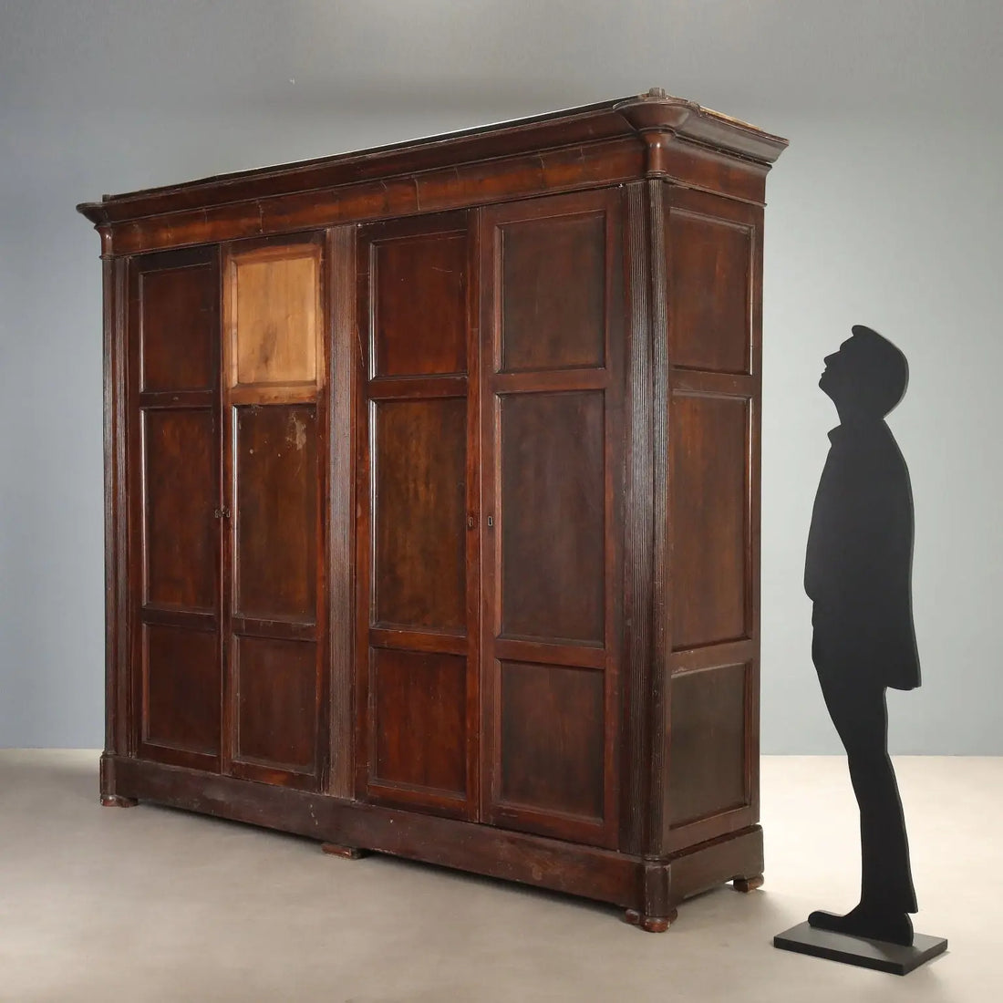 Antique Wardrobe Louis Philippe Walnut Fir XIX Century
