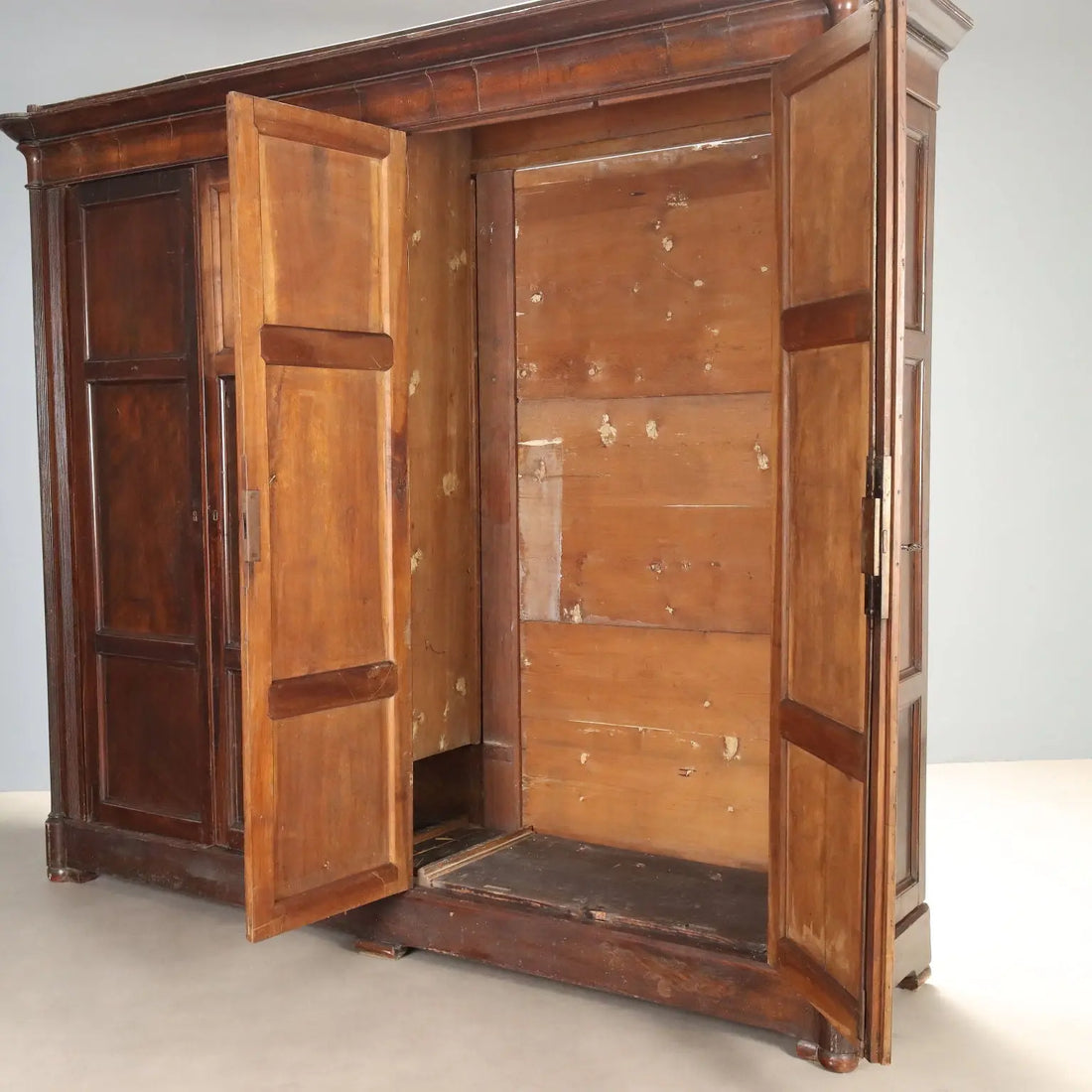 Antique Wardrobe Louis Philippe Walnut Fir XIX Century