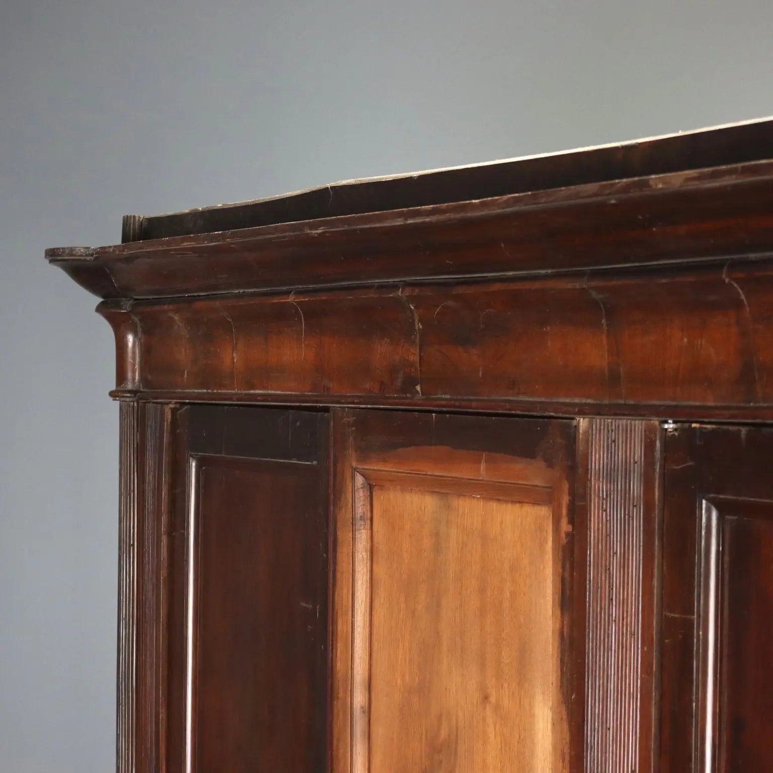 Antique Wardrobe Louis Philippe Walnut Fir XIX Century